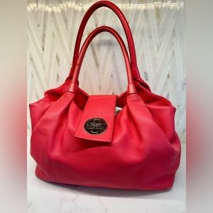 Kate Spade Large Pinkish Red Leather Shoulder Bag